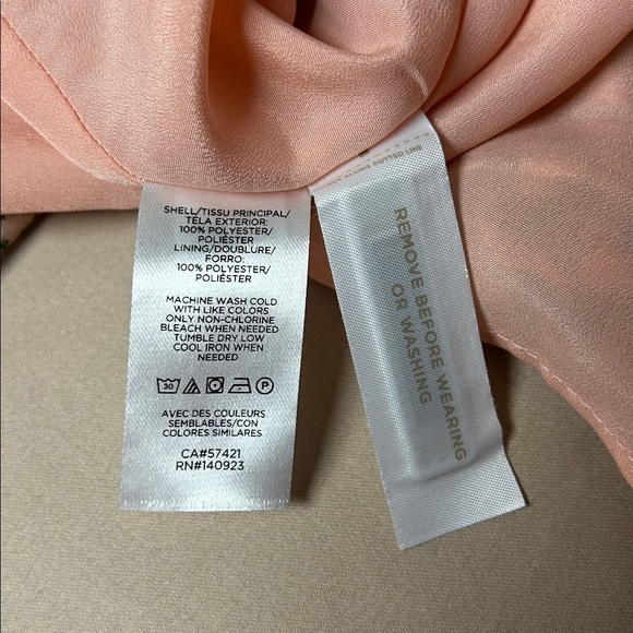 New LOFT M Garden Flounce Peach Floral A Line Long Sleeve Pink NWOT Size Medium - Picture 7 of 9